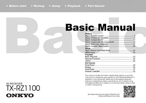 Onkyo Integra TX-RZ1100 Receiver Owners Instruction Manual