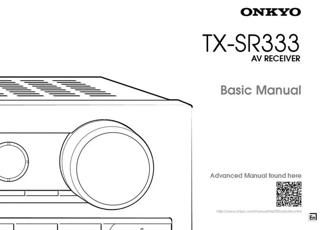 Onkyo Integra TX-SR333 Basic Receiver Owners Instruction Manual