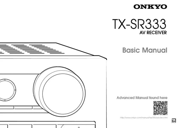 Onkyo Integra TX-SR333 Basic Receiver Owners Instruction Manual