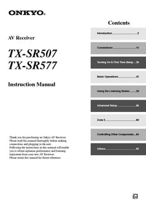 Onkyo Integra TX-SR507 Receiver Owners Instruction Manual