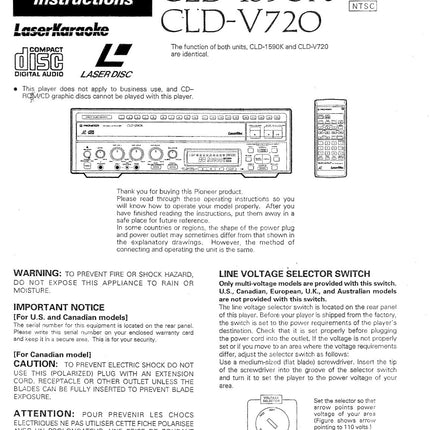 PIONEER CLD-1590K Laser Disc Player Owners Instruction Manual