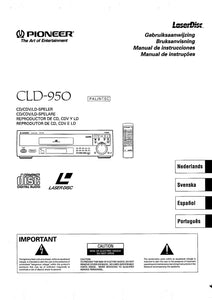 PIONEER CLD-950 Laser Disc Player Owners Instruction Manual