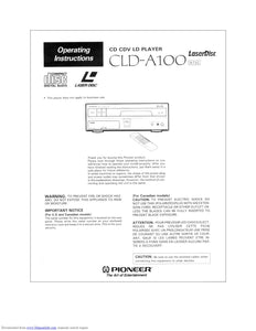 PIONEER CLD-A100 Laser Disc Player Owners Instruction Manual