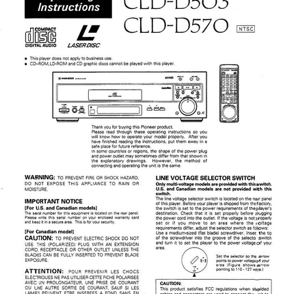 PIONEER CLD-D503 Laser Disc Player Owners Instruction Manual
