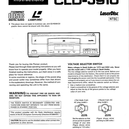 PIONEER CLD-J910 Laser Disc Player Owners Instruction Manual