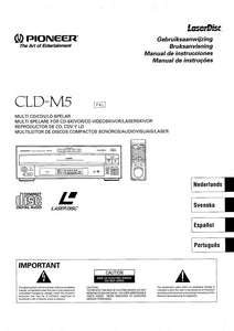 PIONEER CLD-M5 Laser Disc Player Owners Instruction Manual