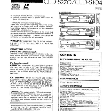 PIONEER CLD-S104 Laser Disc Player Owners Instruction Manual