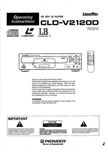 PIONEER CLD-V2120D Laser Disc Player Owners Instruction Manual