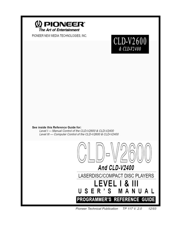 PIONEER CLD-V2400 Laser Disc Player Owners Instruction Manual