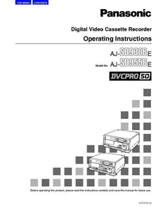 Panasonic AJ-SD930BE VCR User Instruction Manual