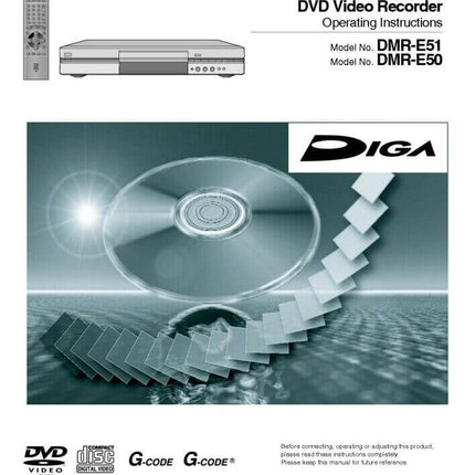DMR-E50  DMR-E51 DVD Recorder Owners Instruction Manual