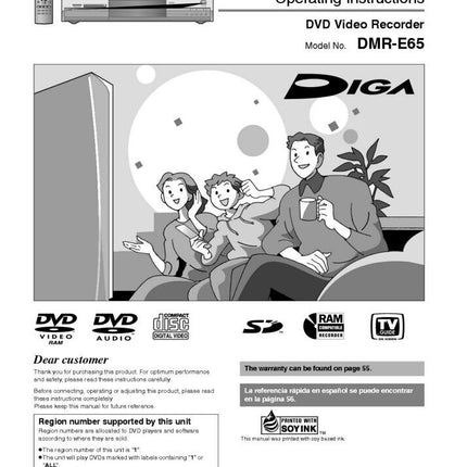 DMR-E65 DVD Recorder Owners Instruction Manual