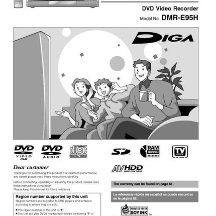 DMR-E95H DVD Recorder Owners Instruction Manual