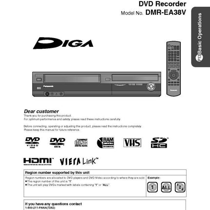 DMR-EA38V DVD Recorder Owners Instruction Manual
