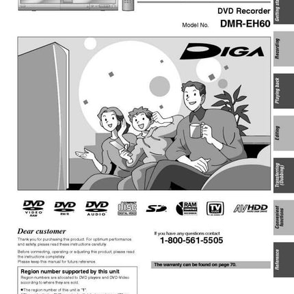 DMR-EH60 DVD Recorder Owners Instruction Manual