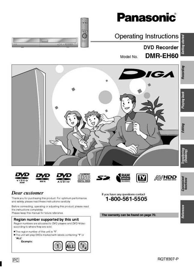 DMR-EH60 DVD Recorder Owners Instruction Manual