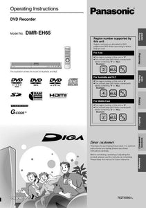 DMR-EH65 DVD Recorder Owners Instruction Manual