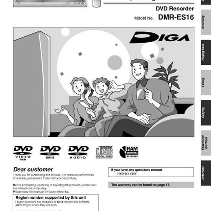 DMR-ES16 DVD Recorder Owners Instruction Manual