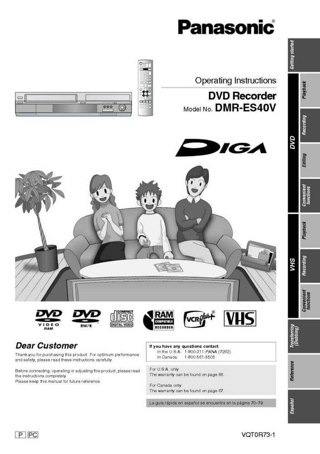DMR-ES40V DVD Recorder Owners Instruction Manual