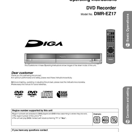 DMR-EZ17 DVD Recorder Owners Instruction Manual