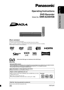 DMR-EZ49VEB DVD Recorder Owners Instruction Manual