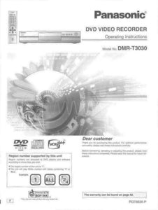 DMR-T3030 DVD Recorder Owners Instruction Manual