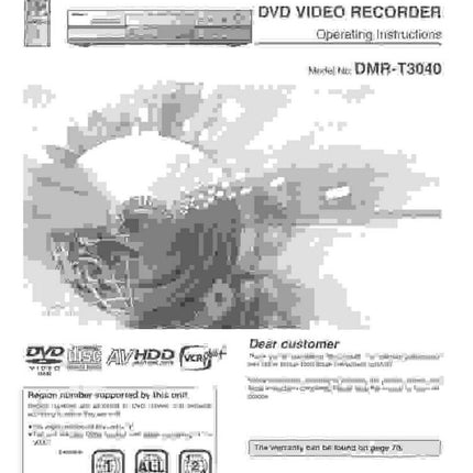 DMR-T3040 DVD Recorder Owners Instruction Manual