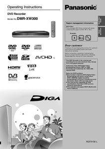 DMR-XW300 DVD Recorder Owners Instruction Manual