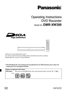 DMR-XW390 DVD Recorder Owners Instruction Manual