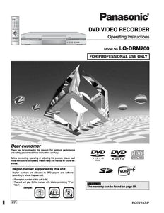 Panasonic LQ DRM200 DVD Recorder Owners Instruction Manual