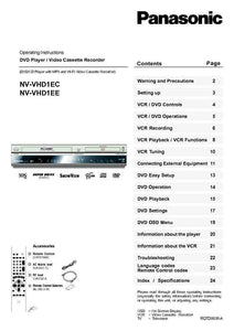 Panasonic NV-VHD1EC VCR DVD User Instruction Manual