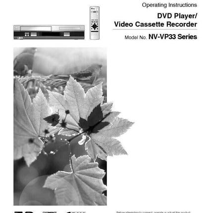 Panasonic NV-VP33 DVD VCR User Instruction Manual