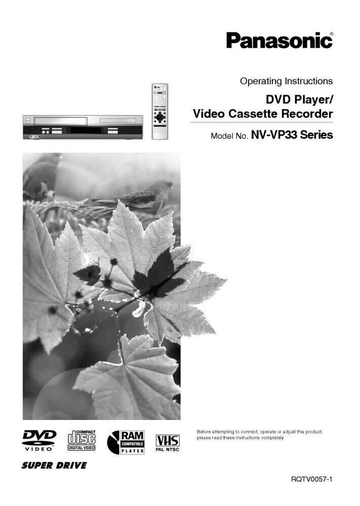 Panasonic NVVP33 DVD VCR User Instruction Manual TekRevolt