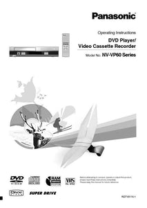 Panasonic NV-VP60 VCR DVD User Instruction Manual