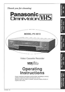 Panasonic PV-4614 VCR User Instruction Manual