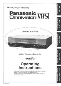 Panasonic PV-4652 VCR User Instruction Manual