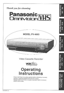 Panasonic PV-4663 VCR User Instruction Manual