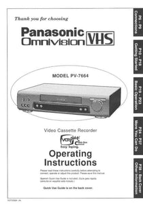 Panasonic PV-7664 VCR User Instruction Manual