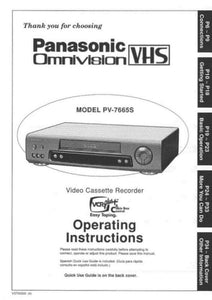 Panasonic PV-7665 VCR User Instruction Manual