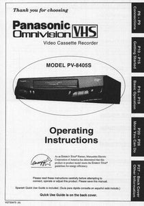 Panasonic PV-8405S VCR User Instruction Manual