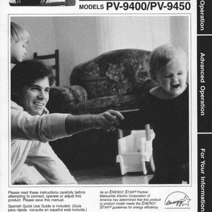 Panasonic PV-9400 VCR User Instruction Manual