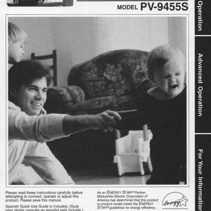 Panasonic PV-9455S VCR User Instruction Manual
