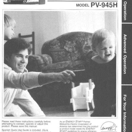 Panasonic PV-945H VCR User Instruction Manual