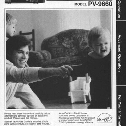 Panasonic PV-9660 VCR User Instruction Manual