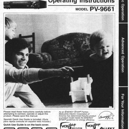 Panasonic PV-9661 VCR User Instruction Manual