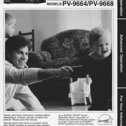 Panasonic PV-9668 VCR User Instruction Manual