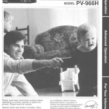 Panasonic PV-966H VCR User Instruction Manual