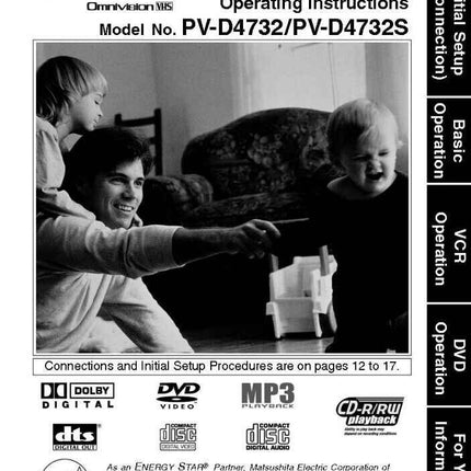 Panasonic PV-D4732 VCR User Instruction Manual
