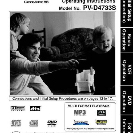 Panasonic PV-D4733S VCR User Instruction Manual