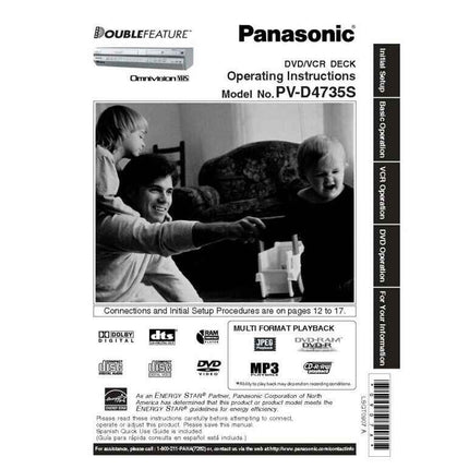 Panasonic PV-D4735S VCR User Instruction Manual